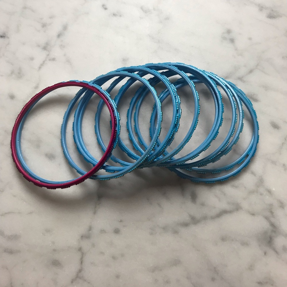Blue Sparkle Pink Bangle Stackable Bracelets India
